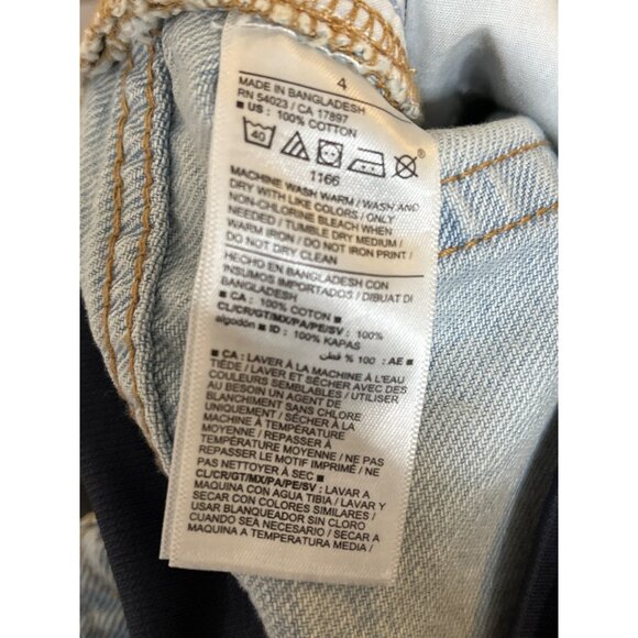 Old Navy Maternity Slouchy Straight Jean Shorts Size 4 Blue Ripped Frayed - Picture 4 of 5